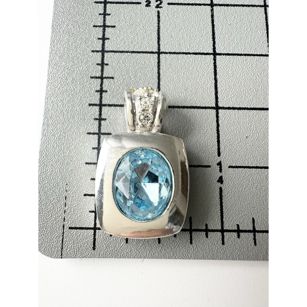 Roman Blue Rhinestone Oval Pendant - Picture 3 of 6